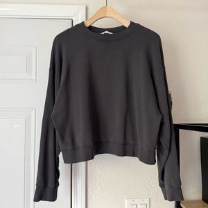 BLUE STUDIO LOS ANGELES charcoal dark grey washed black boxy pullover sweater